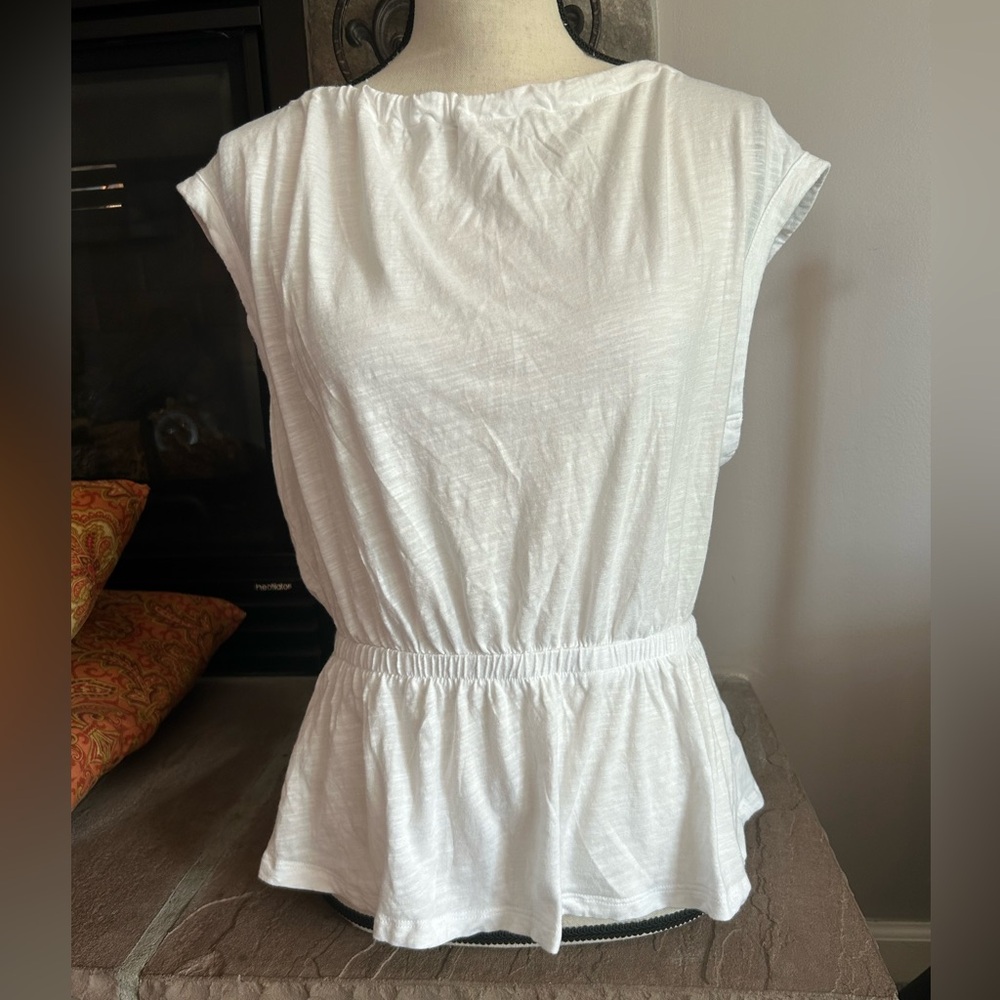 White Banana Republic Malibu Tee Cotton Shirt